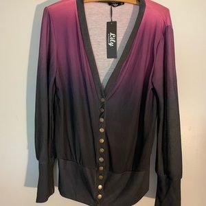 Purple& black Lily jacket XL NWT